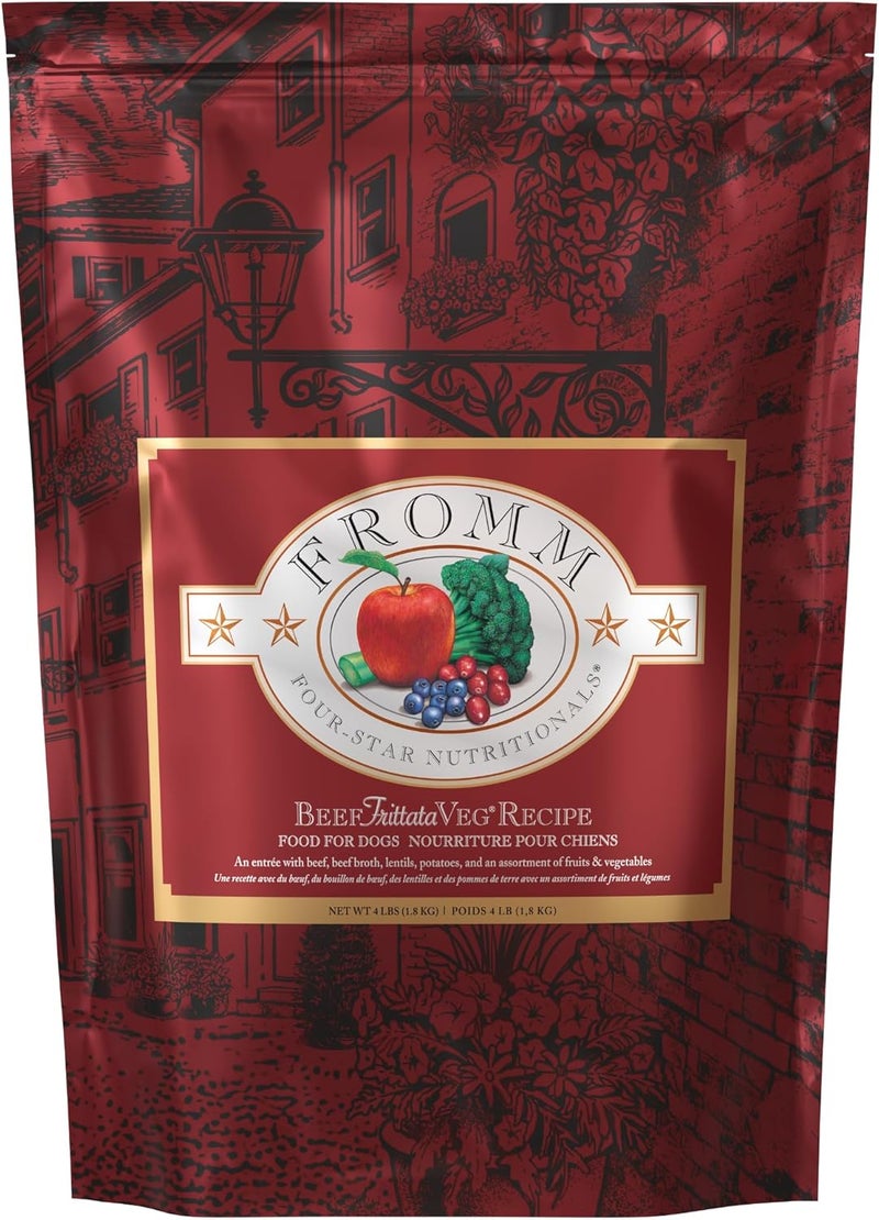 Fromm Four-Star Nutritionals Beef Frittata Veg Dog Food - Premium Dry Dog Food - Beef Recipe - 4 lb - Image 1